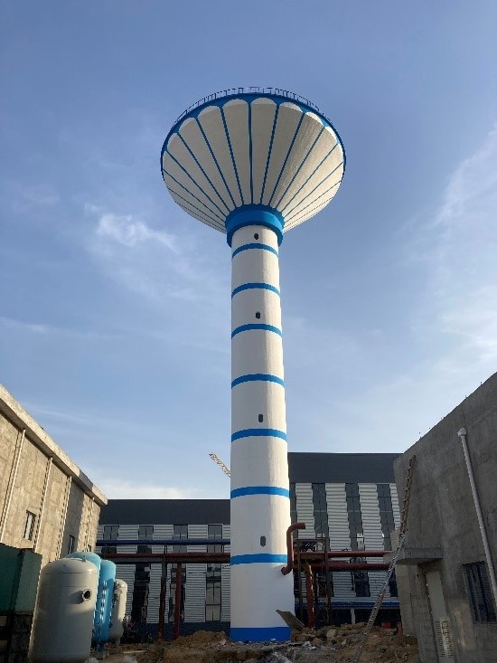 安阳安彩项目倒锥壳水塔施工顺利完成